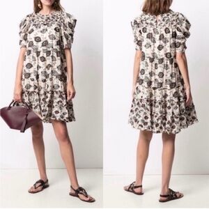 Ulla Johnson puff sleeve floral midi dress